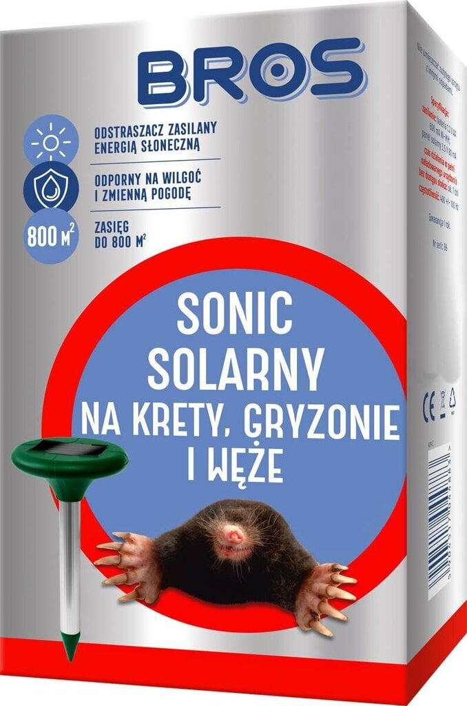 Päikeseelemendiga mutitõrjevahend Bros Sonic Solar, 1tk hind ja info | Närilised, mutid | kaup24.ee