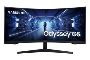 Samsung Монитор 34 дюйма LC34G55TWWPXEN VA 3440x1440 Ultra WQHD 21:9 киноформат 1xHDMI/1xDP 1 мс (MPRT) изогнутый 165 Гц Игры 2 года d2d цена и информация | Samsung Мониторы, стойки для мониторов | kaup24.ee