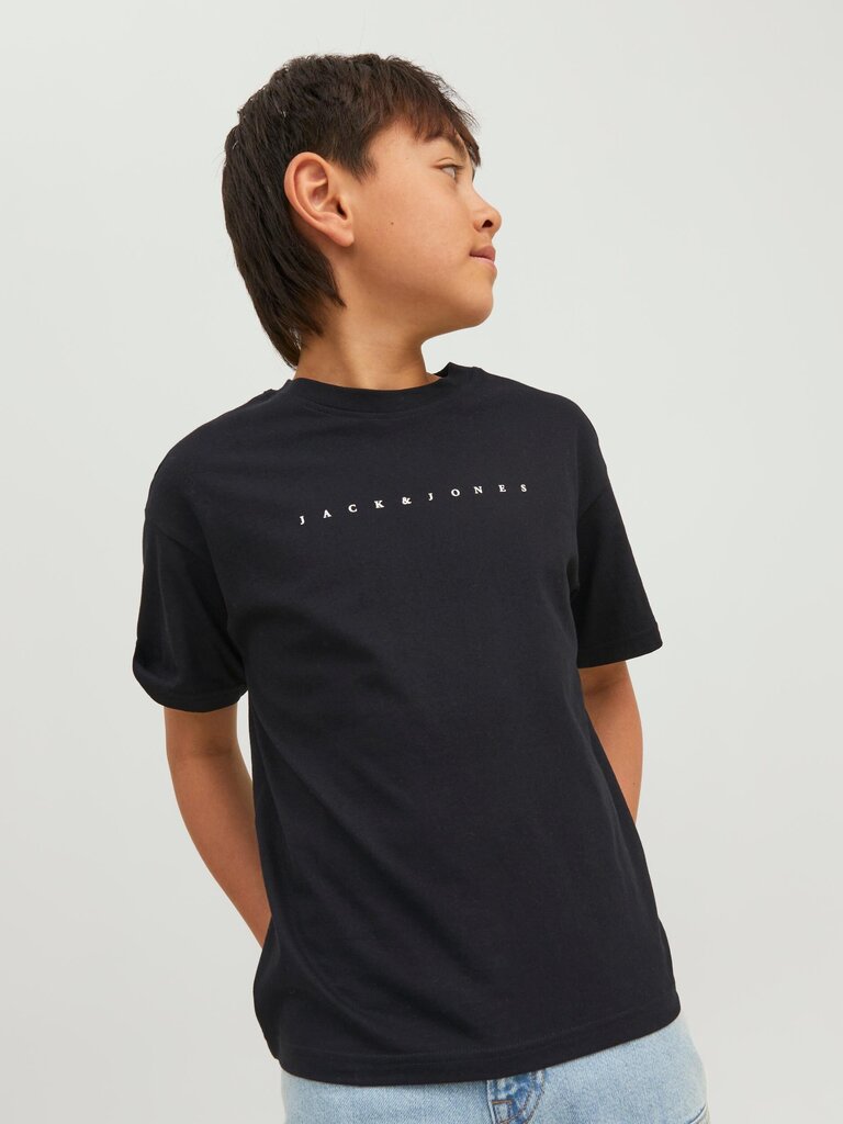 Jack & Jones Poiste T-särk 12237435*01, must 5715425309687 цена и информация | Poiste särgid | kaup24.ee