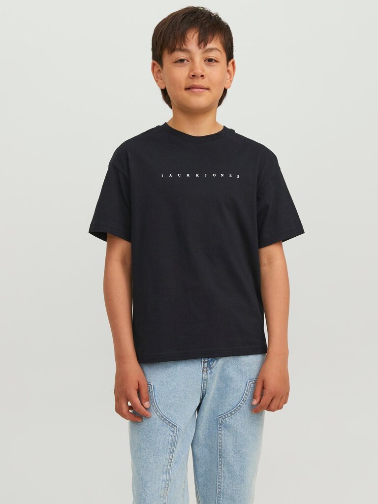 Jack & Jones Poiste T-särk 12237435*01, must 5715425309687 цена и информация | Poiste särgid | kaup24.ee