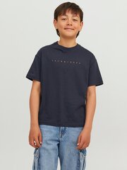 Jack & Jones Poiste T-särk 12237435*02, Sinine 5715425309809 цена и информация | Рубашки для мальчиков | kaup24.ee