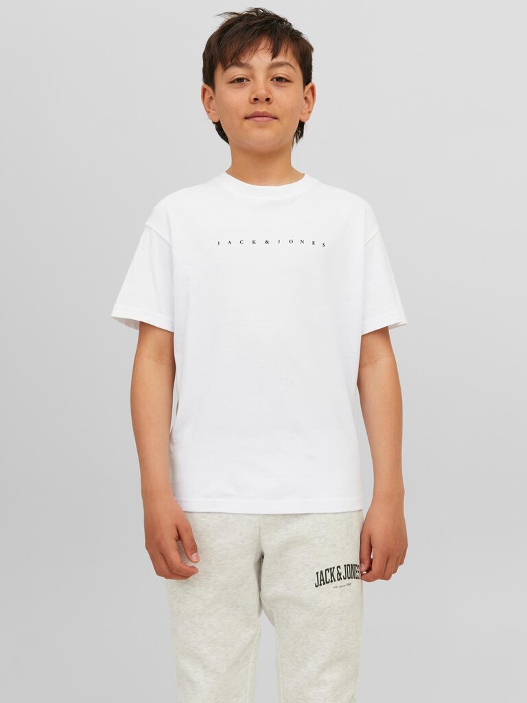 Jack & Jones Poiste T-särk 12237435*03, valge 5715425310454 цена и информация | Poiste särgid | kaup24.ee