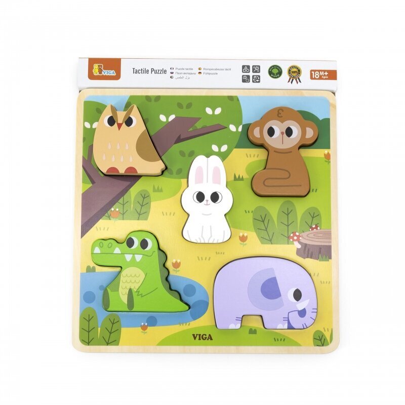 Puidust puzzle Viga Forest Animals, 5 d. hind ja info | Arendavad mänguasjad | kaup24.ee