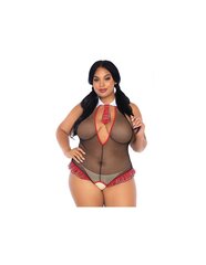 Сексуальный комплект нижнего белья LEG AVENUE SCHOOLGIRL CROTHLESS FITNESS TEDDY PLUS SIZE цена и информация | Сексуальное женское белье | kaup24.ee