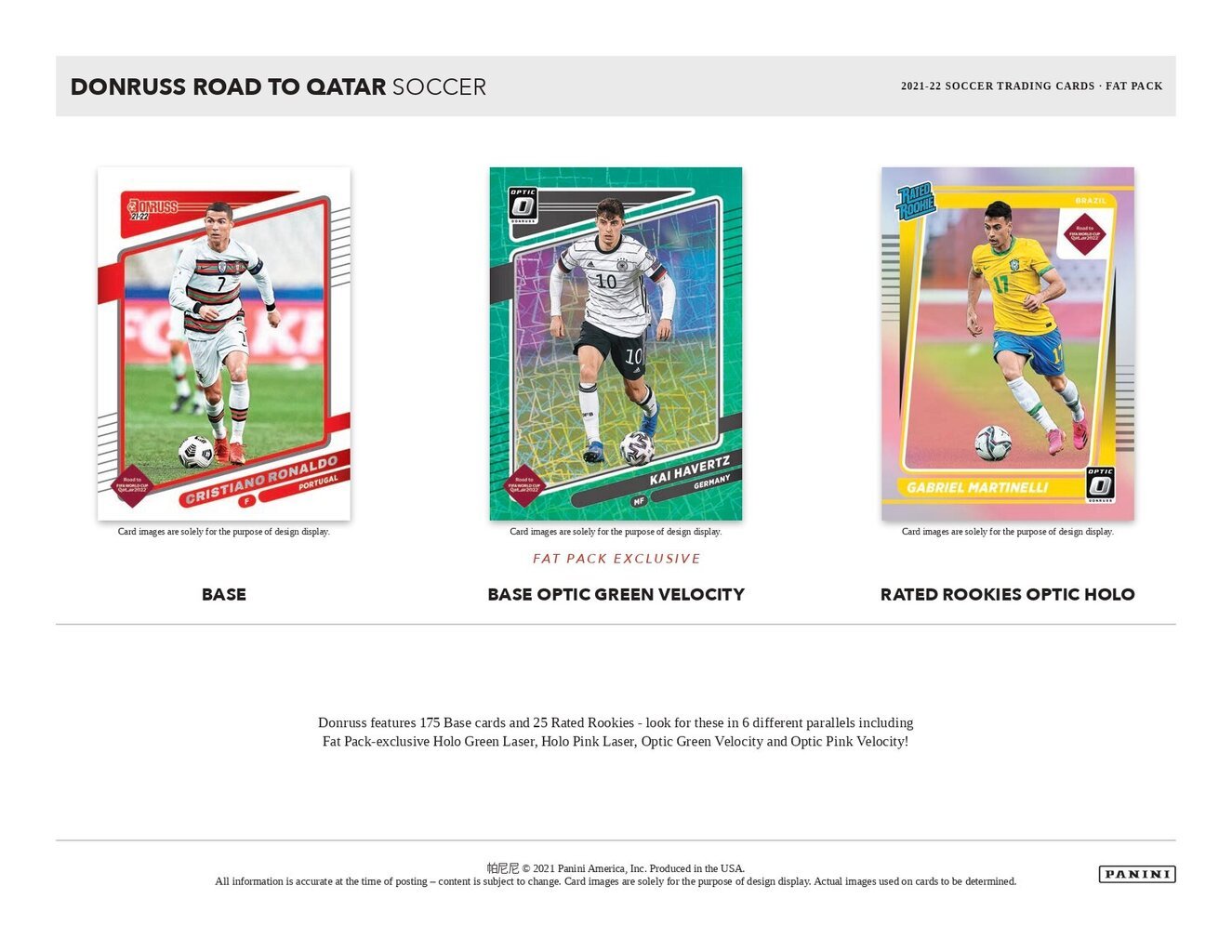 Jalgpallikaardid Panini Donruss Soccer 2021/2022 Road to Qatar Fat Pack цена и информация | Hobikaardid | kaup24.ee