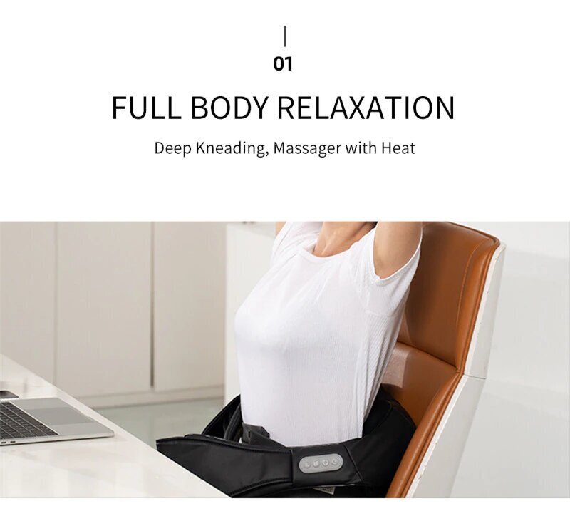 Livman 2 in 1 Shiatsu selja- ja kaelamasseerija soojendusfunktsiooniga hind ja info | Massaažiseadmed | kaup24.ee