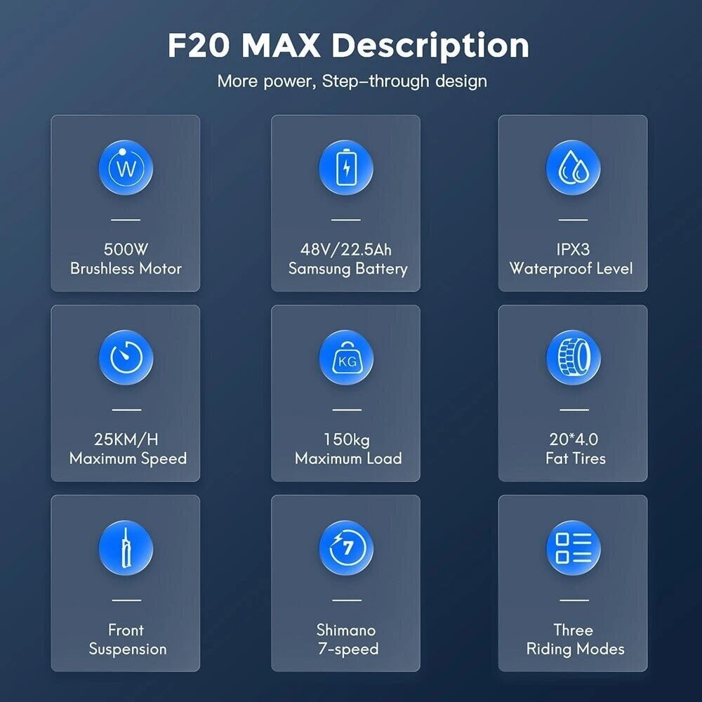 Elektrijalgratas Fafrees F20 Max, 20", valge, 500W, 22,5Ah hind ja info | Elektrirattad | kaup24.ee