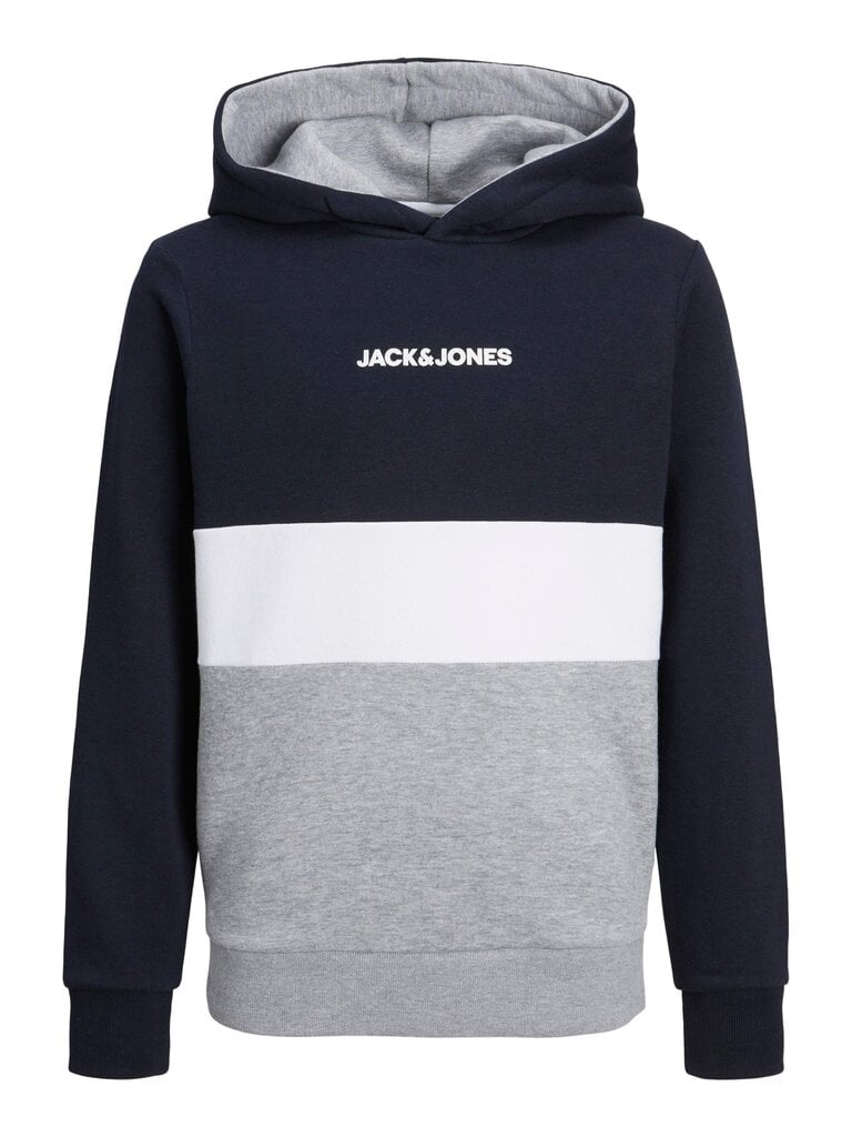 Laste dressipluus Jack & Jones 12237402*01, tumesinine/valge 5715425305078 hind ja info | Poiste kampsunid, vestid ja jakid | kaup24.ee