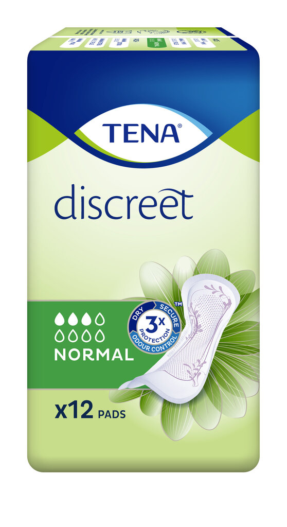 Pesukaitsmed Tena Discreet Normal 12 tk. hind ja info | Tampoonid, hügieenisidemed, menstruaalanumad | kaup24.ee