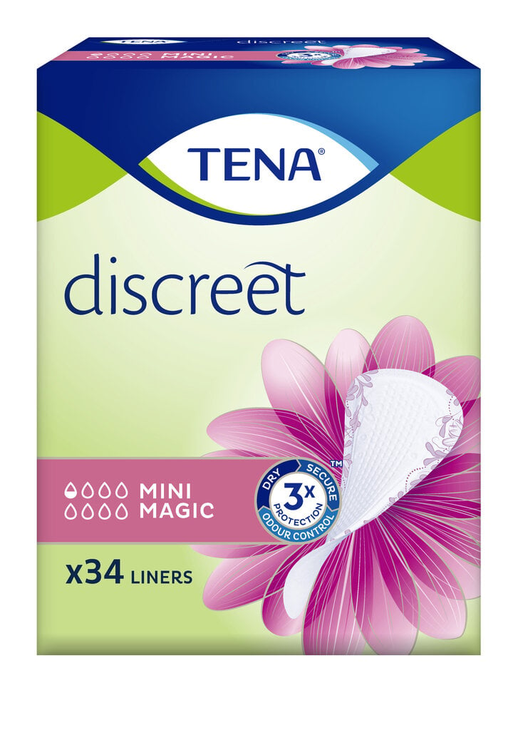 Pesukaitsmed Tena Discreet Mini Magic 34 tk. цена и информация | Tampoonid, hügieenisidemed, menstruaalanumad | kaup24.ee