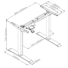 Reguleeritavad lauajalad Frame Flex, must hind ja info | Arvutilauad, kirjutuslauad | kaup24.ee