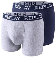 Meeste bokserid Replay 2-Pack grey/navy 101005-139-XL hind ja info | Meeste aluspesu | kaup24.ee