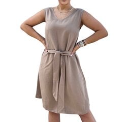 Платье женское Och bella со льном, коричневое цена и информация | Платья | kaup24.ee