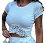 Pluusi crop top pitsiga Och Bella, ecru цена и информация | Tuunikad | kaup24.ee