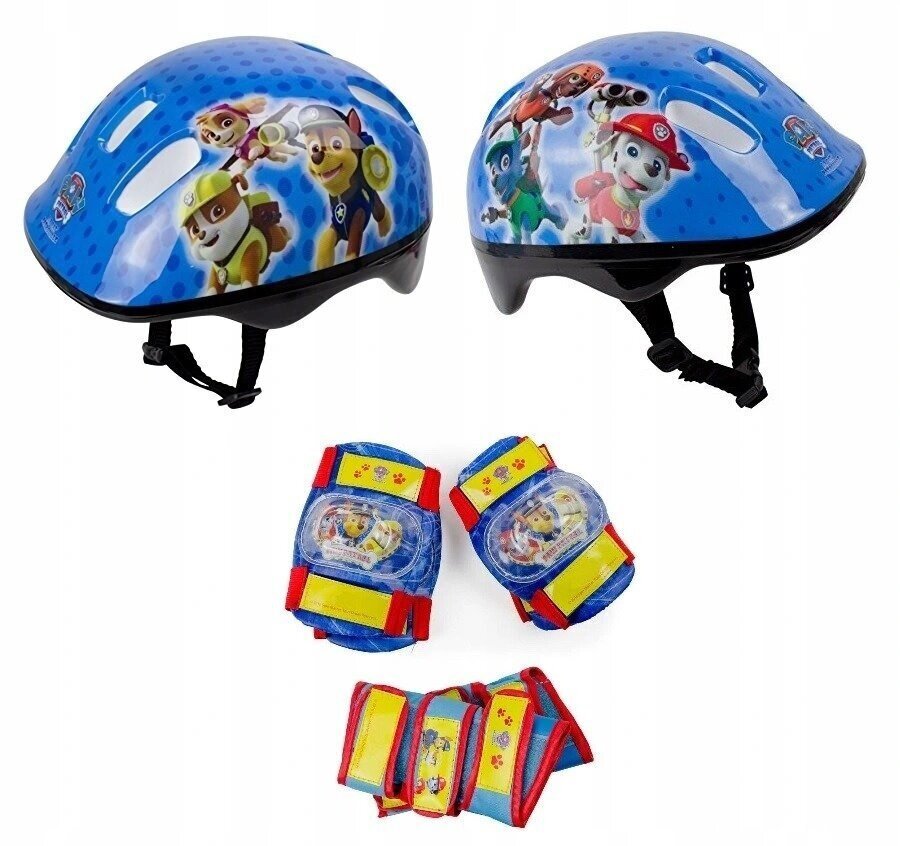 Kiiver ja kaitsekomplekt Paw Patrol, 50-54cm, sinine цена и информация | Rulluisukaitsmed | kaup24.ee