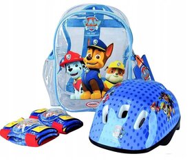 Kiiver ja kaitsekomplekt Paw Patrol, 50-54cm, sinine цена и информация | Защиты | kaup24.ee