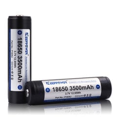 Aku säilitusvõimsus 18650 3500 mAh 10A Kaitstud (kaitsega) hind ja info | Patareid | kaup24.ee