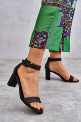 Säravad kõrge kontsaga sandaalid mustad Maxim hind ja info | Naiste sandaalid | kaup24.ee