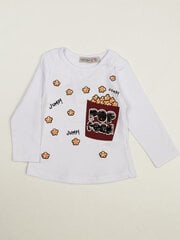 Женская короткая блуза в рубчик RUE PARIS, белая  цена и информация | Рубашки для девочек | kaup24.ee