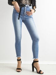 Naiste teksad Factory Price, sinine цена и информация | Женские тканевые брюки с поясом, синие | kaup24.ee