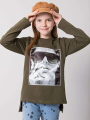 Pluus, khaki цена и информация | Рубашки для девочек | kaup24.ee