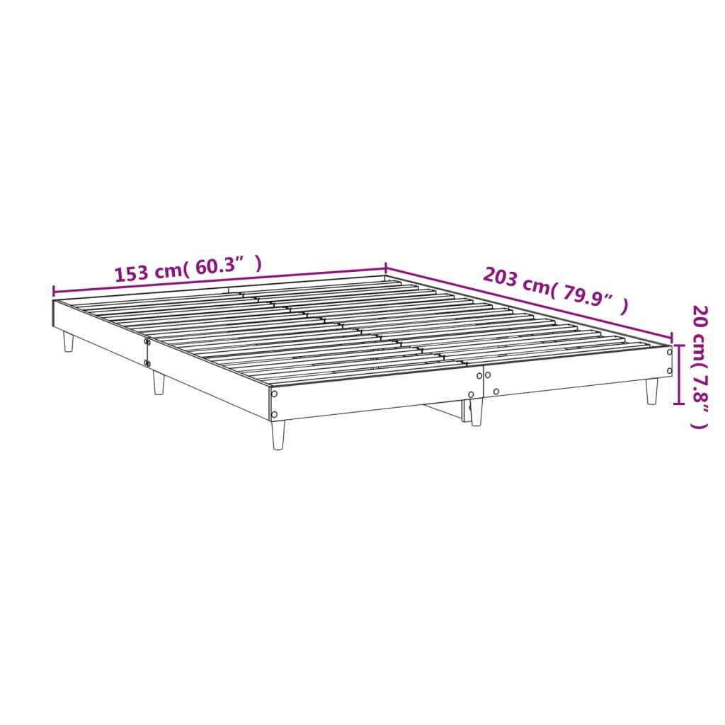 vidaXL voodiraam, pruun tamm, 150 x 200 cm, tehispuit hind ja info | Voodid | kaup24.ee