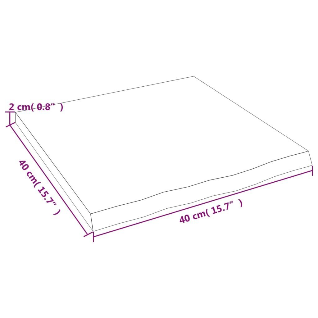 vidaXL seinariiul, helepruun, 40 x 40 x 2 cm, töödeldud tammepuit hind ja info | Riiulid | kaup24.ee