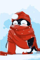 Maalid numbrite järgi TM Värvikas "Red Scarf Penguin" цена и информация | Живопись по номерам | kaup24.ee