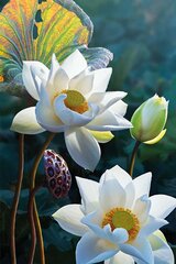 Maalid numbrite järgi TM Värvikas "Tender lotus" 20x30 cm hind ja info | Maalid numbri järgi | kaup24.ee