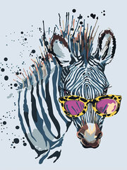 Maalid numbrite järgi TM Värvikas "Zebra with Glasses" 30x40 cm цена и информация | Живопись по номерам | kaup24.ee