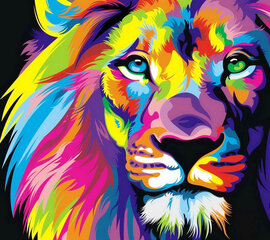 Maalid numbrite järgi TM Värvikas "Rainbow Lion" 40x50 cm hind ja info | Maalid numbri järgi | kaup24.ee