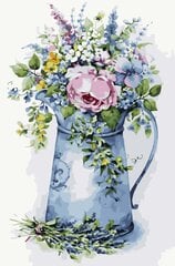 Maalid numbrite järgi TM Värvikas "Romantic bouquet in a watering can" 40x50 cm hind ja info | Maalid numbri järgi | kaup24.ee