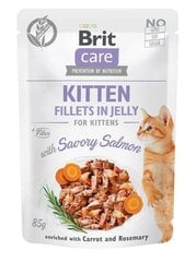Brit Care Fillets in Gravy для котят с лососем, 24x85 г цена и информация | Кошачьи консервы | kaup24.ee