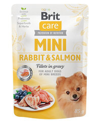 Brit Care Care Mini Adult Pouch для собак мелких пород с кроликом и лососем, 24x85 г цена и информация | Консервы для собак | kaup24.ee