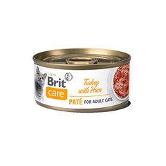 Brit Care täiskasvanud kassidele koos kalkuni ja singiga, 24 x 70 g hind ja info | Brit Care Kassidele | kaup24.ee