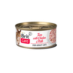 Brit Care для взрослых кошек с тунцом, курицей и молоком, 24x70 г цена и информация | Кошачьи консервы | kaup24.ee