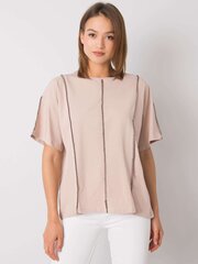 Женская блуза с кружевом, темно-бежевая  цена и информация | Женские блузки, рубашки | kaup24.ee