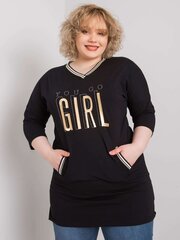 Женская черная блузка больших размеров цена и информация | Туники | kaup24.ee