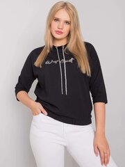 Женская черная блузка больших размеров цена и информация | Женские толстовки | kaup24.ee
