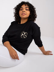 Женская черная блузка больших размеров цена и информация | Женские кофты | kaup24.ee