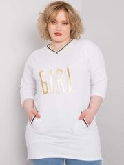 Женская короткая блуза в рубчик RUE PARIS, белая  цена и информация | Туники | kaup24.ee