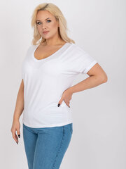 Женская короткая блуза в рубчик RUE PARIS, белая  цена и информация | Женские футболки | kaup24.ee