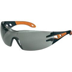 Защитные очки Uvex Феос, HC/AF покрытие, серая линза, черный/оранжевый цена и информация | Головные катушки | kaup24.ee