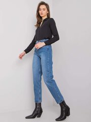 Naiste teksad 2016103084715, sinine цена и информация | Женские тканевые брюки с поясом, синие | kaup24.ee