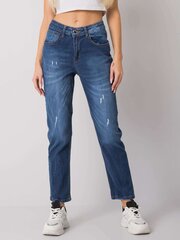 Женские ярко-синие джинсовые брюки из денима цена и информация | Женские тканевые брюки с поясом, синие | kaup24.ee