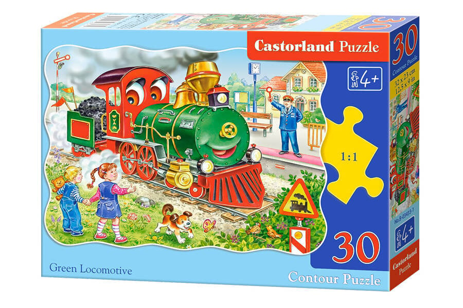 Pusle Castorland Green Locomotive Puzzle, 30 tükki hind ja info | Pusled | kaup24.ee