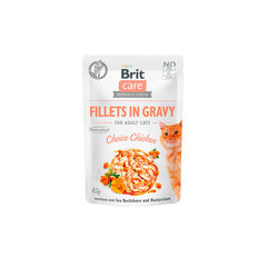 Brit Care Fillets in gravy täiskasvanud kassidele koos kanaga, 24 x 85 g hind ja info | Brit Care Kassidele | kaup24.ee