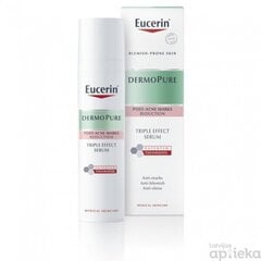 Eucerin DermoPure Triple Effect Serum vähendab nahatooni muutusi. pärast aknet 40ml hind ja info | Näoõlid, seerumid | kaup24.ee