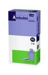 Одноразовые нитриловые перчатки Matopat Ambulex без талька, M размер, 100 шт. цена и информация | Аптечки | kaup24.ee