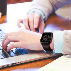 Tech-Protect Leatherfit Apple Watch 4 / 5 / 6 / 7 / 8 / SE / ULTRA (42 / 44 / 45 / 49 мм), черный цена и информация | Аксессуары для смарт-часов и браслетов | kaup24.ee